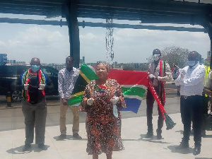 A cross-section of the South African nationals at the departure terminal of the KIA