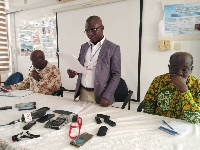 Dr. Winifred Ofosu addressing media at the press conference Tuesday