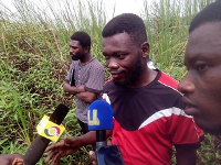 Group secretary, Gideon Okyere Afram speaking to the media