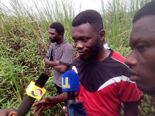 Group secretary, Gideon Okyere Afram speaking to the media