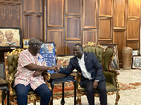 GJA President Albert Dwumfour (right) and ex-president Kufuor