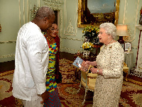 John and Lordina Mahama with Queen Elizabeth II