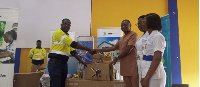 Abosso Health Centre received equipment like a suction machine for the resuscitation of babies
