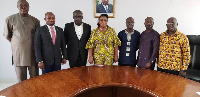 Nana Ama Dokua Asiamah-Adjei, deputy Minister of Trade Industry with members of the Committee