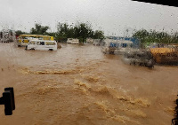 Flood waters inundated parts of the capital Accra