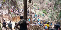 The locals and forest guards clashed with the national galamseyers galamseyers