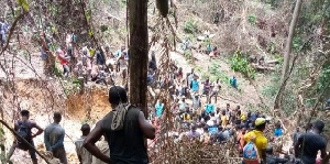 The locals and forest guards clashed with the national galamseyers galamseyers