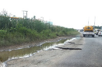 Some of the potholes on the Accra Nsawam highway