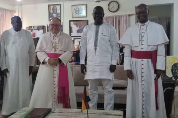 Dr Hafiz Bin Salih, the Upper West Regional Minister in a meeting with the Aposolic Nuncio to Ghana