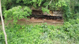 The ancestral cave is called as Bosompra