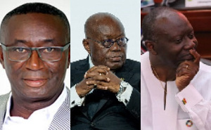 Andy Kwame Appiah-Kubi, President Nana Addo Dankwa Akufo-Addo and Ken Ofori-Atta (from L to R)