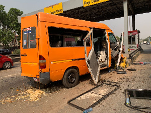 The accident at the Accra end of the toll booths on the Accra-Tema Motorway