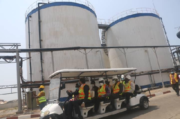 Senior Minister Yaw Osafo-Maafo and SSGL staff on a familiarisation tour