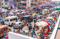 A trading scene in Ghana