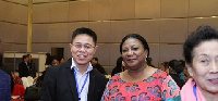 Rebecca Akufo-Addo, First Lady of the Republic of Ghana with a Chinese investor