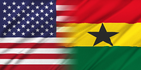 Flag of the US and Ghana