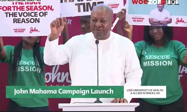 Former President John Dramani Mahama at his campaign launch