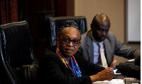 Regional Director for Africa Matshidiso Moeti speaks during a news briefing in Nairobi, Kenya