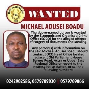 Former Senior Assistant Registrar wanted by EOCO, Michael Adusei Boadu,