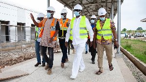 Dr K.K. Sarpong with officials of the Ghana COVID-19 Private Sector Fund