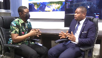 Eric Kwaku Mensah (Right) speaking on GhanaWeb TV BizTech