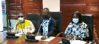 Kwabena Mintah Akandoh addressing at a press conference