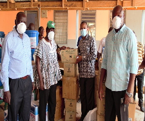 Thomas Adda Dalu (in Smock) Presenting The Items To The Acting Medical Superintendent Of The Paga Di