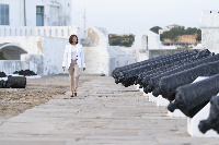 Vice President Kamala Harris visited the Cape Coast Castle on Tuesday