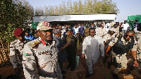 Abd al-Rahim Hamdan Dagalo (R, front), a commander of Sudan's Rapid Support Forces (RSF) paramilitar