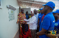 President Akufo-Addo (in white) commissioning the project