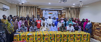 Sheikh Issah Ibrahim  Adam ( third from right) and the dignitaries with beneficiary students