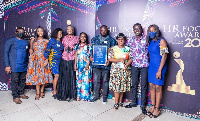 The awards receipients in a group photo