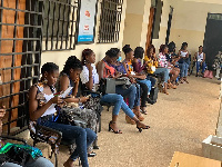 Some students at the audition of  2021 Face of Legon