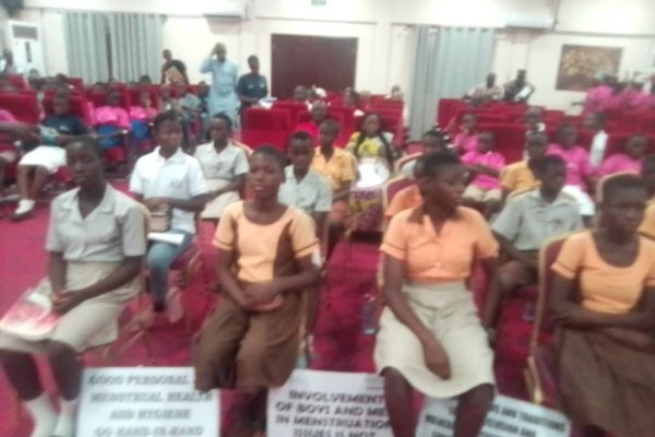 Some pupils at the menstrual health education