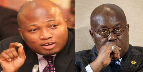 Samuel Okudzeto Ablakwa (left) and President Nana Addo Dankwa Akufo-Addo