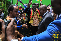 President Akufo-Addo interacting with some Ghanaians in St. Vincent and the Grenadines