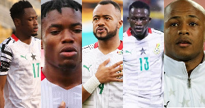 L-R Baba Rahman, Fatawu Issahaku, Jordan Ayew, Felix Afena Gyan, Dede Ayew