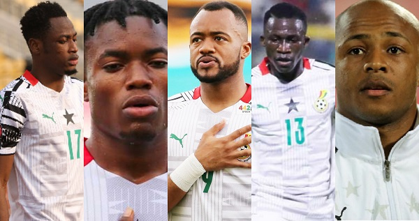 L-R Baba Rahman, Fatawu Issahaku, Jordan Ayew, Felix Afena Gyan, Dede Ayew