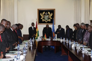 File photo: President Mahama in a cabinet meeting