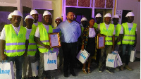 Hans Kissih (fourth left) in a pose with the participants after the event