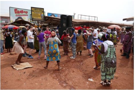 Tourist enjoying the great culture of the people of Keta in the Volta Region