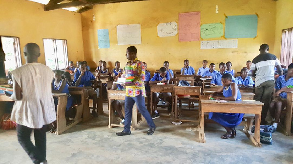 Some BECE  candidates in their classroom