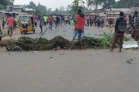 The bikers blocked the  main streets of Buchana