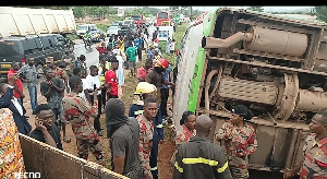 Scene of the accident at Gomoa Buduatta junction