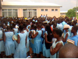 Senior high school students at assembly ground