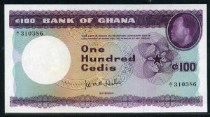 The cedi note bore the portrait of the country