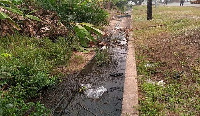 The untreated sewage flows into a river in the Ho Dome community