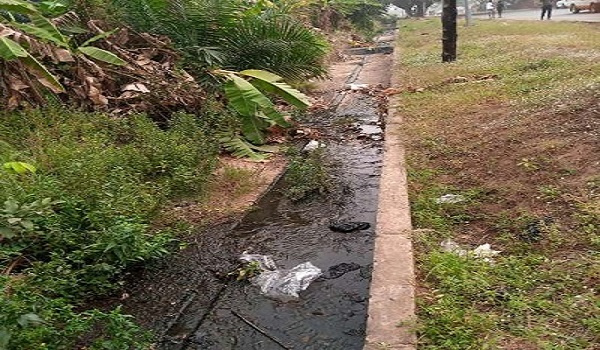 The untreated sewage flows into a river in the Ho Dome community