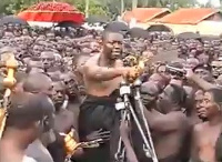 Otumfuo Osei Tutu II during his coronation in 1999