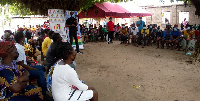 Participants at the at a town hall meeting